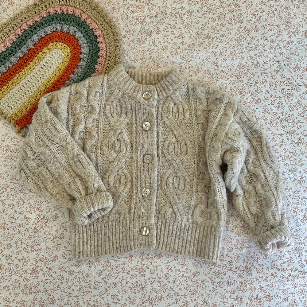 Zara Wool Blend Gender Neutral Kids Cardigan Size 6/7